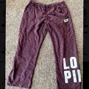 PINK Victoria Secret Burgundy Boyfriend Sweatpants